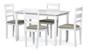 Set mobilier sufragerie Advertia (alb + gri) (pentru 4 persoane)