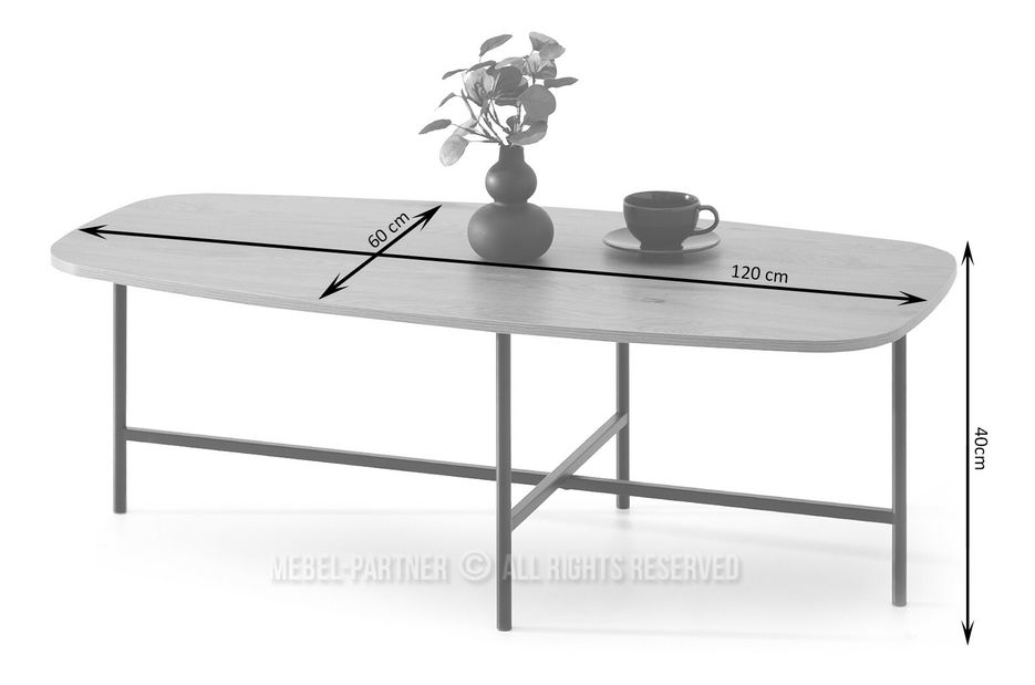 Măsuță de cafea Bigoton (stejar + negru)