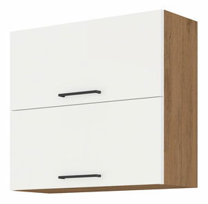 Horná kuchynská skrinka Virion 80 GU-72 2F (dub lancelot + lesk biely)
