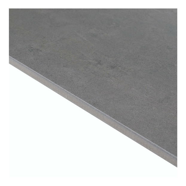 Masă sufragerie Fresia 2 (gri marmură + negru) (pentru 6 persoane)