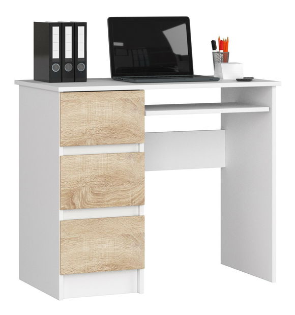 PC stolík Benicio (biela + dub sonoma) (L)