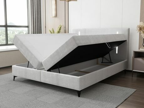 Manželská posteľ 160 cm Hebara 2 (terakota) (s roštom a matracom) (s úl. priestorom) (s LED osvetlením)