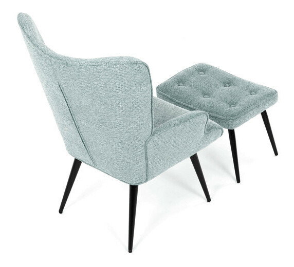 Kreslo s taburetkou Akitta (modrá)