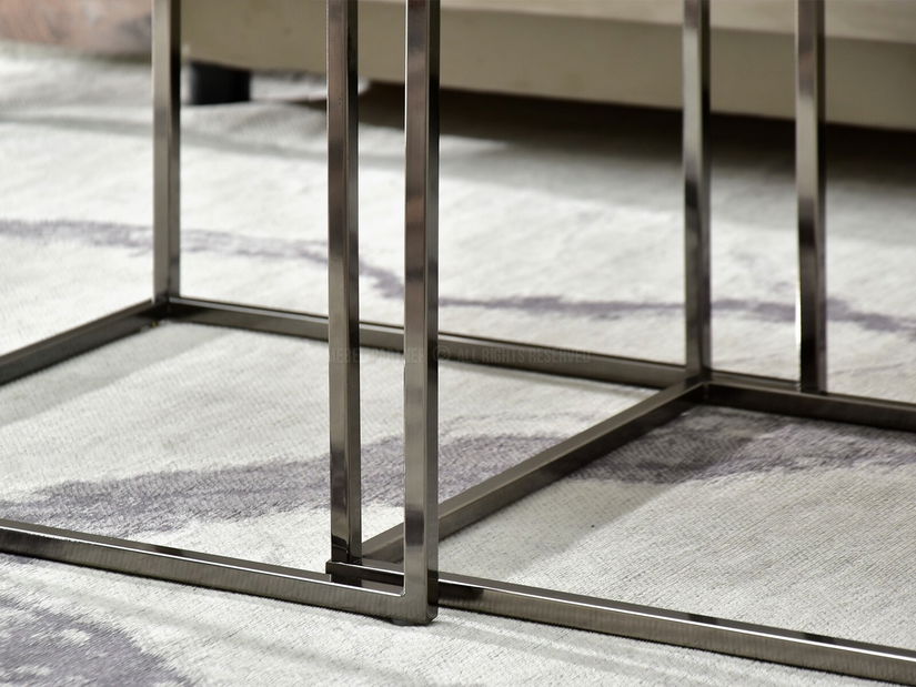 Stolić za kavu Prana Law (bijeli mramor + crna)