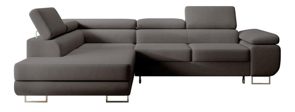 Kutna garnitura Stiletto (L) (sivo-crna + srebrna)