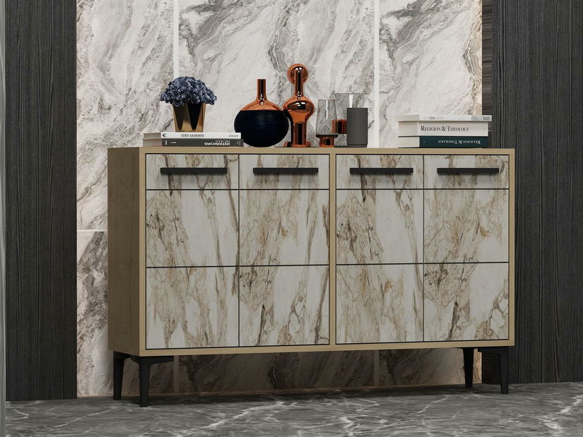 Komoda Daduko (zafirov hrast + mramor)