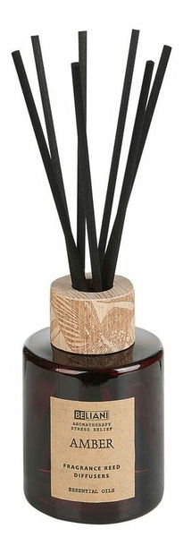 Lumânare din ceară de soia , difuzor cu bețișoare cu parfum de chihlimbar Ember (maro)