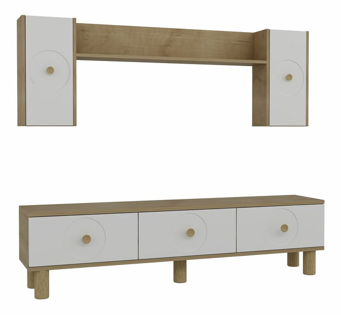 Nappali fal Dentialo (tölgy + fehér)