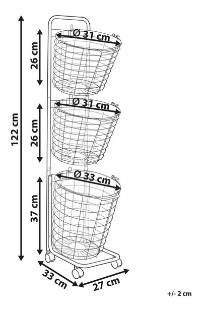 Suport coș din sârmă Alzir (gri)