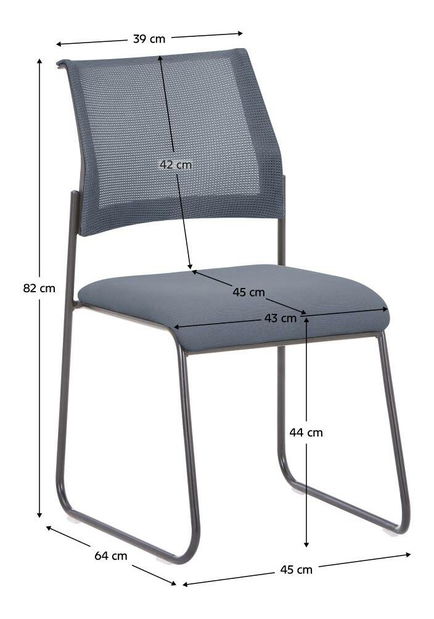 Scaun conferință Bardo (gri + negru)
