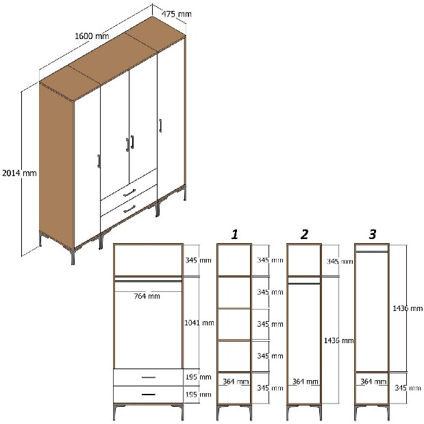 Dulap de haine Kiara RTR (Nuc)