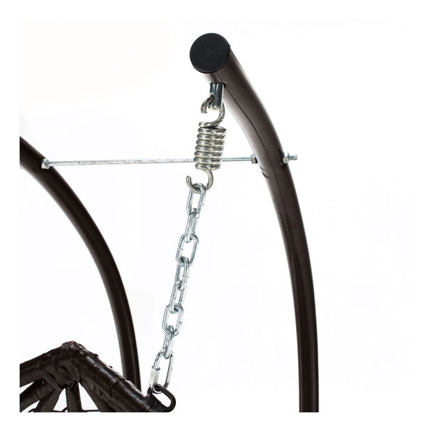 Závesné hojdacie dvojkreslo Dalvoa 2 (hnedá + krémová)