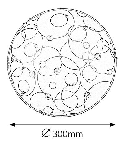 Stropna svjetiljka Jolly 1861 (bijeli uzorak + kromirane ručke)