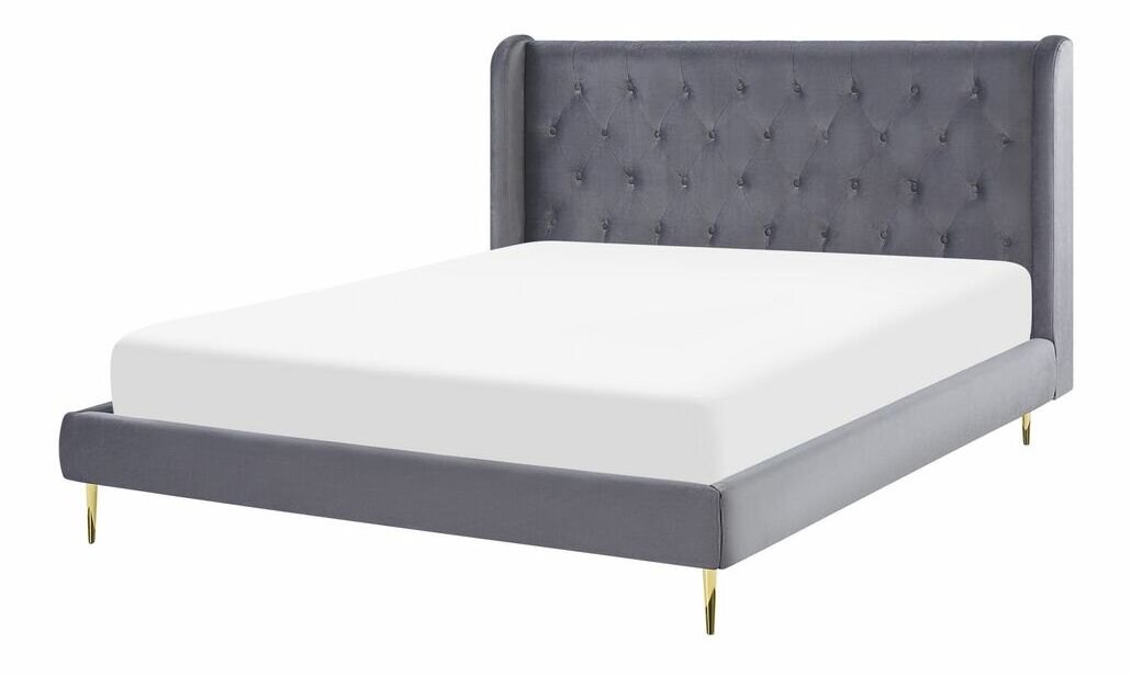 Manželská posteľ 140 cm Flora (sivá) (s roštom)