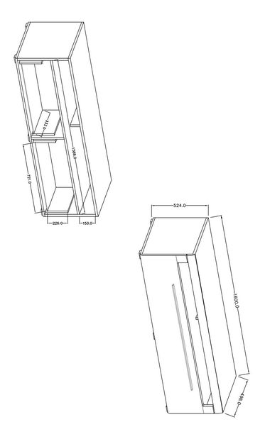 TV stolić- Tashia Typ 40 (bijela + visoki bijeli sjaj)