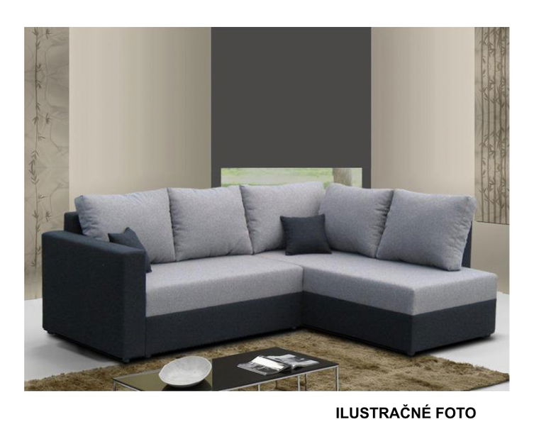 Rohová sedačka Udan čierna + svetlosivá (P)