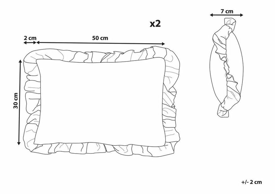 Sada 2 ozdobných vankúšov 42 x 42 cm Kalan (ružová)