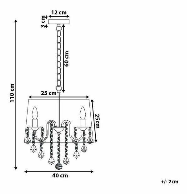 Lampă cu pandantiv Evandale (alb)