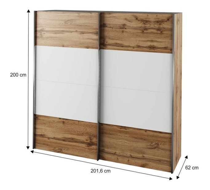 Spavaća soba 160 cm Gaila (hrast wotan + bijela)