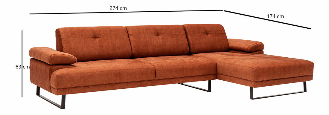 Rohová sedačka Mussty (oranžová) (P)