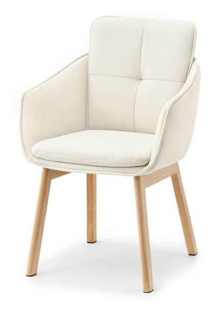 Jedálenská stolička Minimas (krémová + dub)