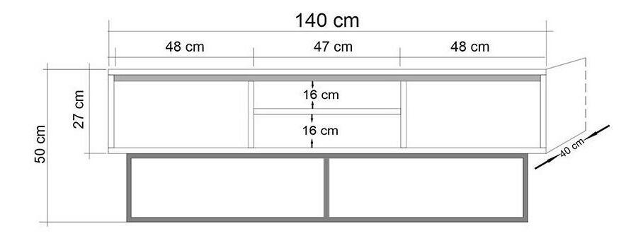 Súprava nábytku do obývačky Ponake 1 (orech + čierna)