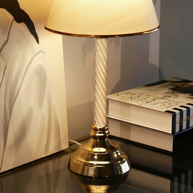 Stolna lampa Lugunssa 1 (bež + zlatna)