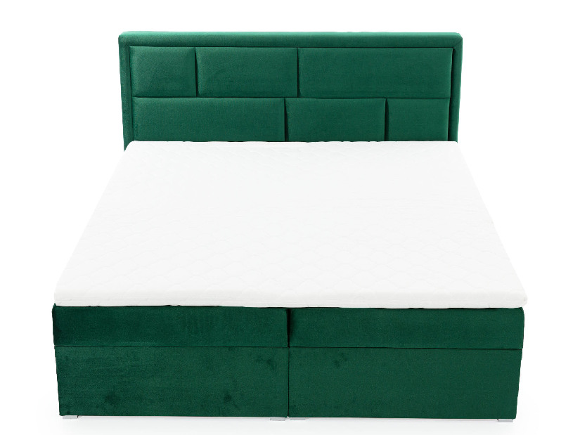 Pat matrimonial Boxspring 180 cm Menera (verde)