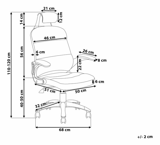 Scaun de birou Prime (roșu închis)