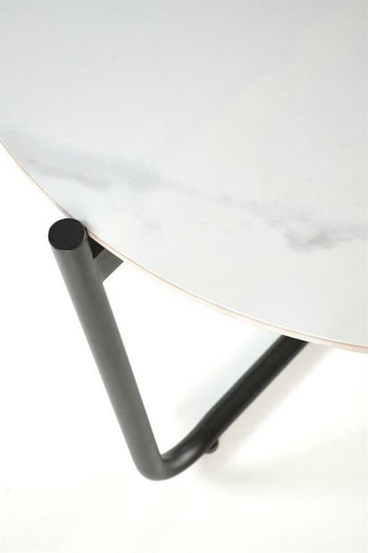 Stolić za kavu Acuna (bijeli mramor + crna)