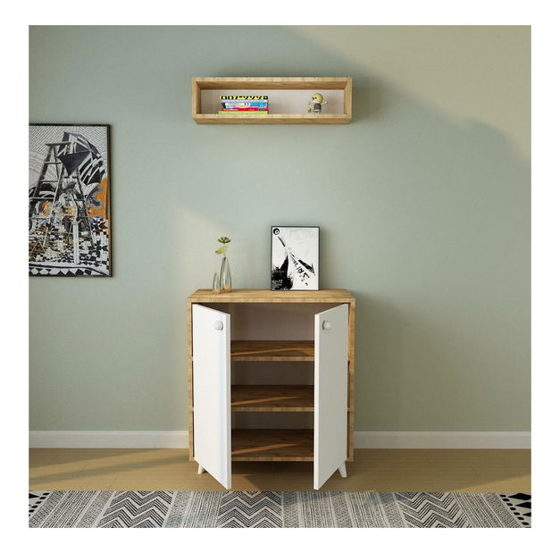 Predsieňová zostava Menisa (dub + biela) 