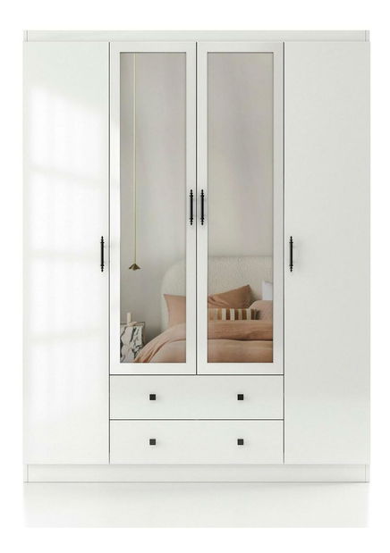 Šatníková skriňa Larissa 004 (biela)