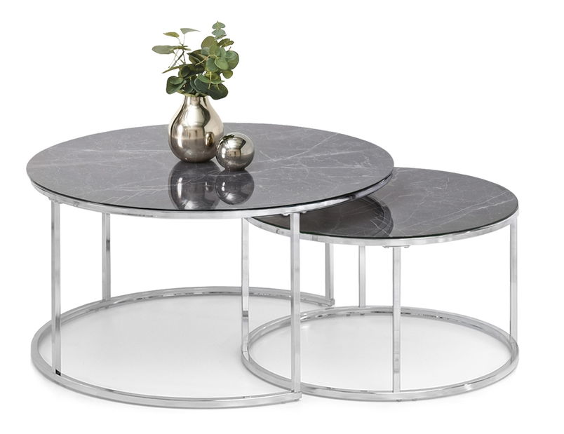 Stolić za kavu Grande (sivi mramor + krom)