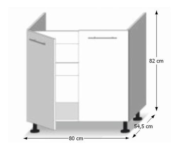 Dulap inferior de bucătărie sub chiuvetă Lilouse D 80 zl