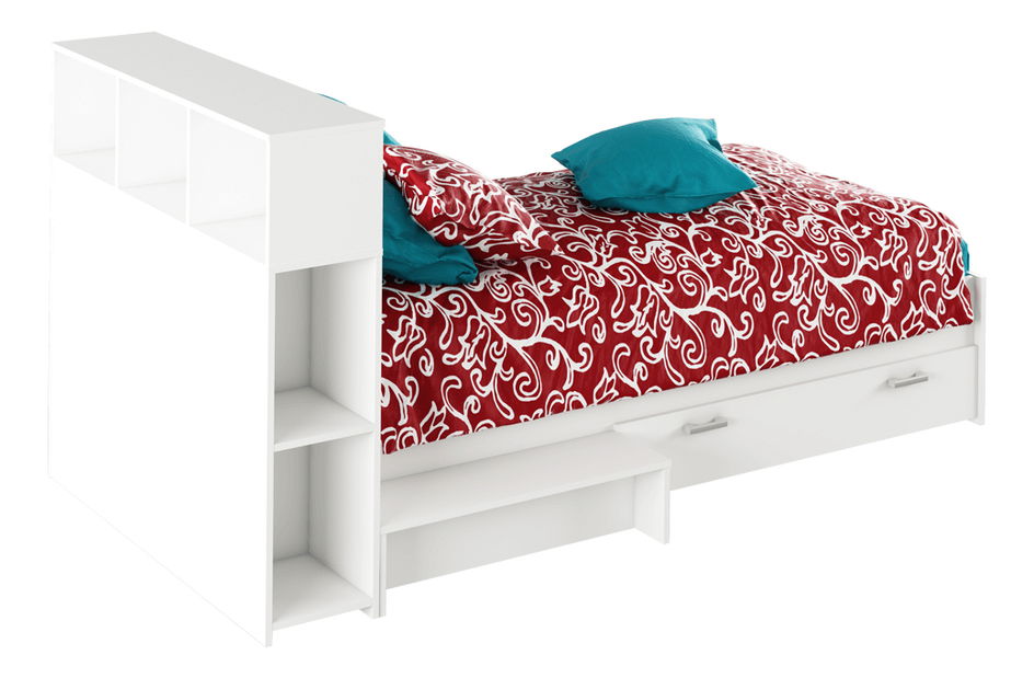 Egyszemélyes ágy 90 cm Adrana (fehér)