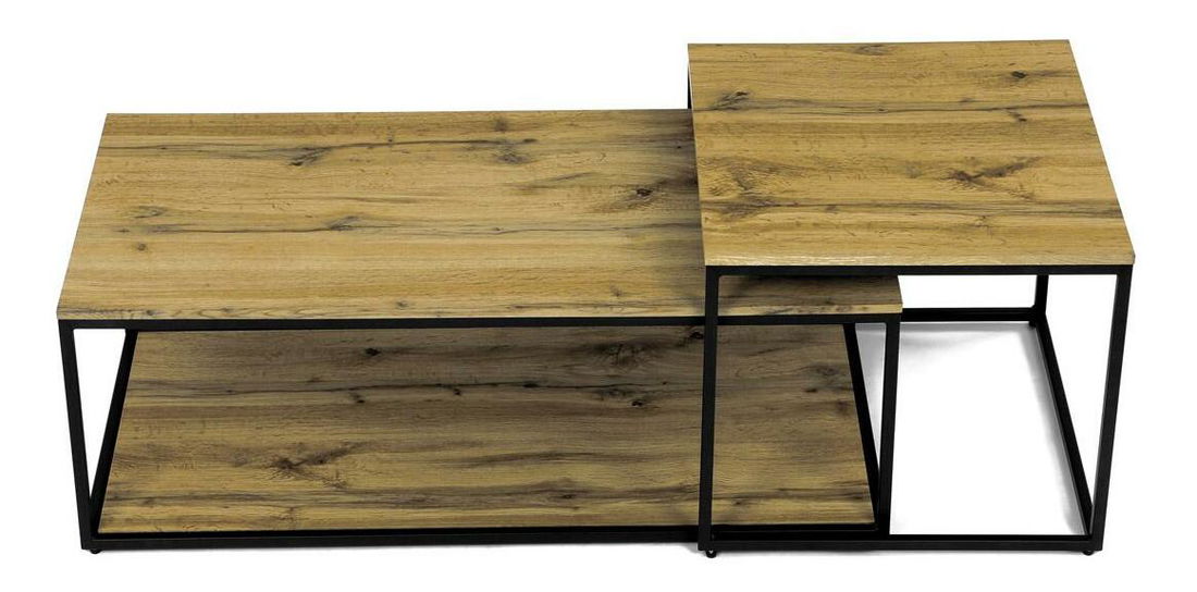 Set 2 măsuțe de cafea Crearse (stejar sălbatic)