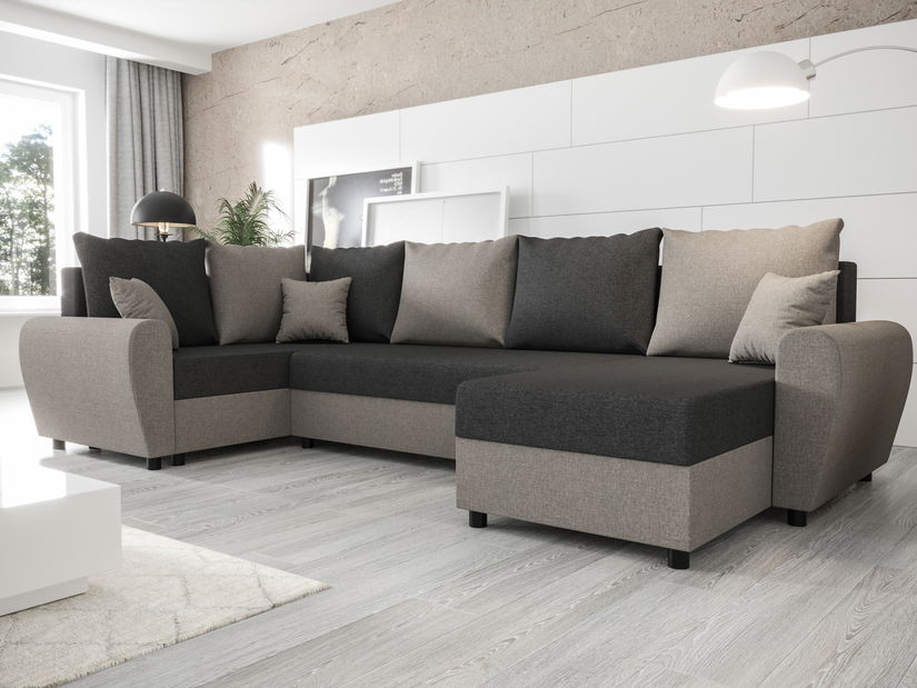 U alakú sarokkanapé Fleur Long (barna + szürke) (B)