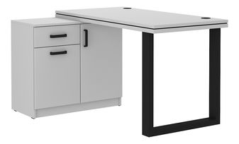 Masă PC Mantela 140 (gri deschis + negru)