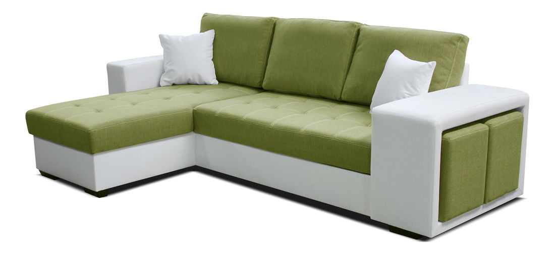 Rohová sedačka Thema Lux L+2F (zelená + biela) (L)