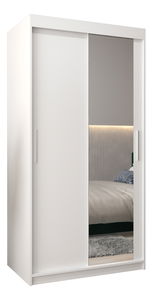 Dulap de haine 100 cm Toki 2 (alb mat + alb mat)