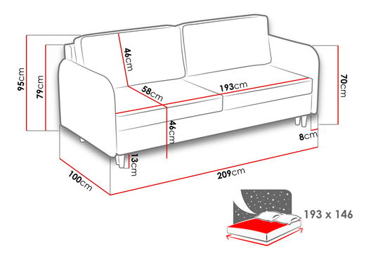Pohovka Aisha (čierna) *výpredaj