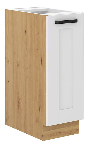 Dulap inferior cu coș extensibil Lesana 2 (alb + stejar artisan) D30 CARGO