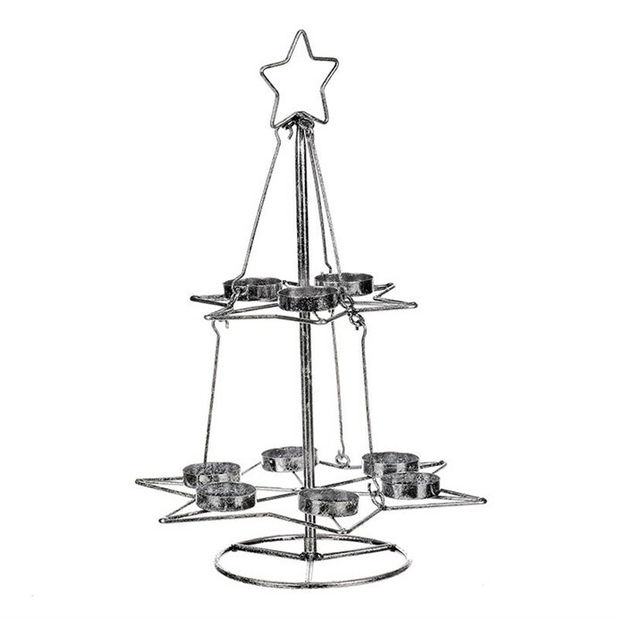 Metalni svijećnjak u obliku drvca UM0241 (srebrna)