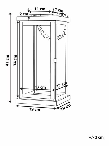 Felinar BONERO 41 cm (oțel inoxidabil) (argintiu)