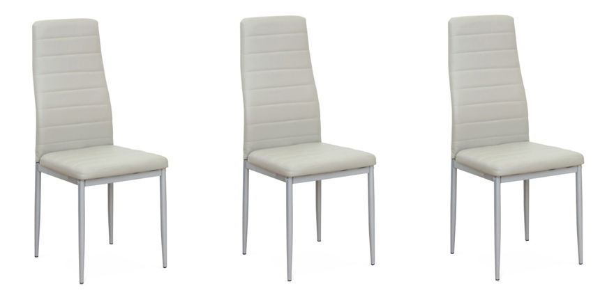 Set 3 ks jedálenských stoličiek Collort nova (svetlosivá ekokoža) *bazár