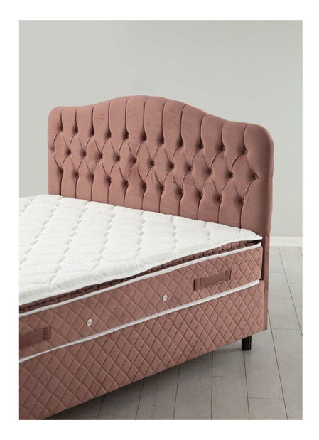 Boxspring posteľ 140 cm Vassilium (ružová)