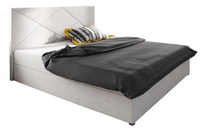 Pat matrimonial Boxspring 160 cm Fade 4 (bej) ( cu saltea și sp. depozitare)