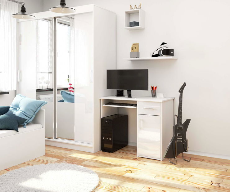 PC stol Padma (bijela + bijeli sjaj)