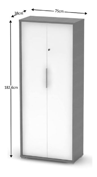 Dulap de birou cu lacăt Hamila NEW TYP 31 (grafit + alb)