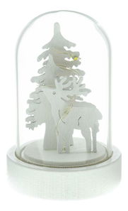 Vianočná sklenená kopulka s dreveným dekorom 1 LED RXL 320